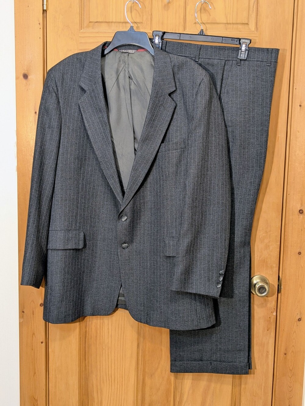 Men's Classic Charcoal Pinstripe Suit Jacket & Pants